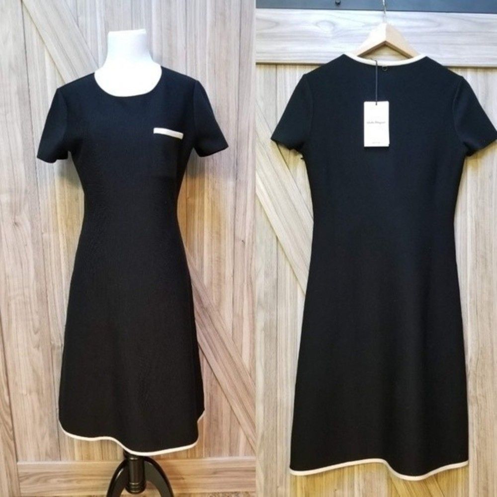 Salvatore Ferragamo Maximilian Davis Midi Noir Dress